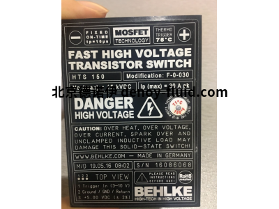 Behlke晶閘管高壓開關(guān)HTS 60-100-SCR通過TTL 觸發(fā)脈沖觸發(fā)